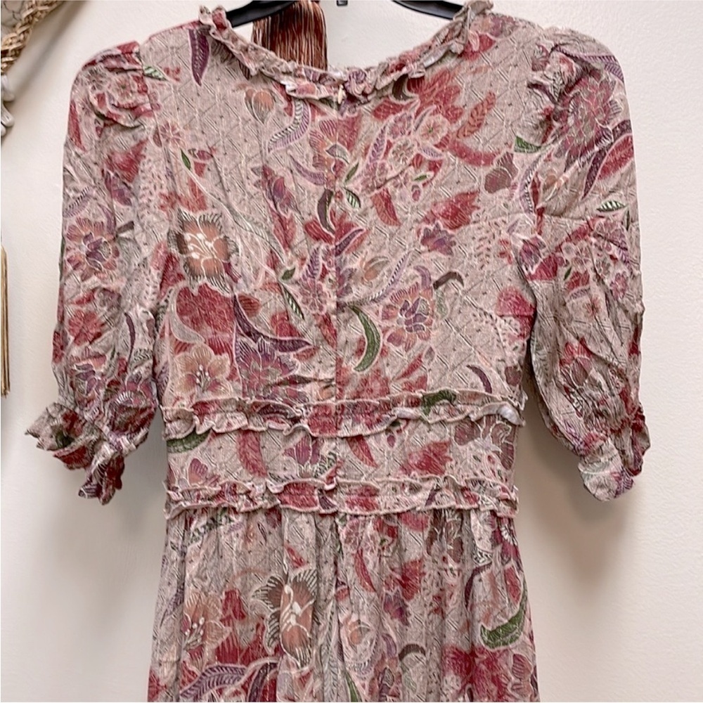 New Anthropologie BTFL-LIFE Floral Ruffle Maxi Dress In Rust! size xSmall - Picture 10 of 14